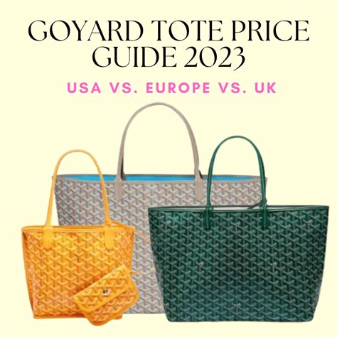 goyard bag price new|Goyard 2023 price list.